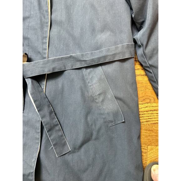 Whaling Mfg Co. Women's‎ M Navy Blue Trench Coat, Belted Vintage - Picture 13 of 14